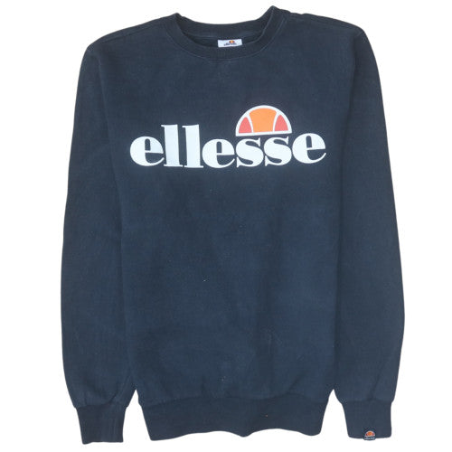 Ellesse Womens Navy Blue Crew Neck Pullover Sweatshirt UK 8