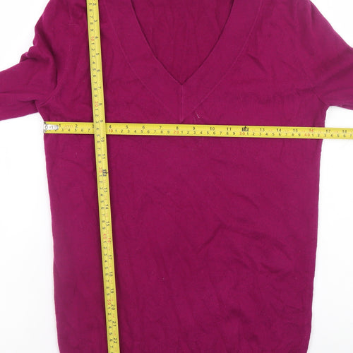 Boden Women's Purple V-Neck Wool Pullover Jumper XS