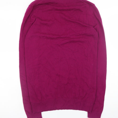 Boden Women's Purple V-Neck Wool Pullover Jumper XS