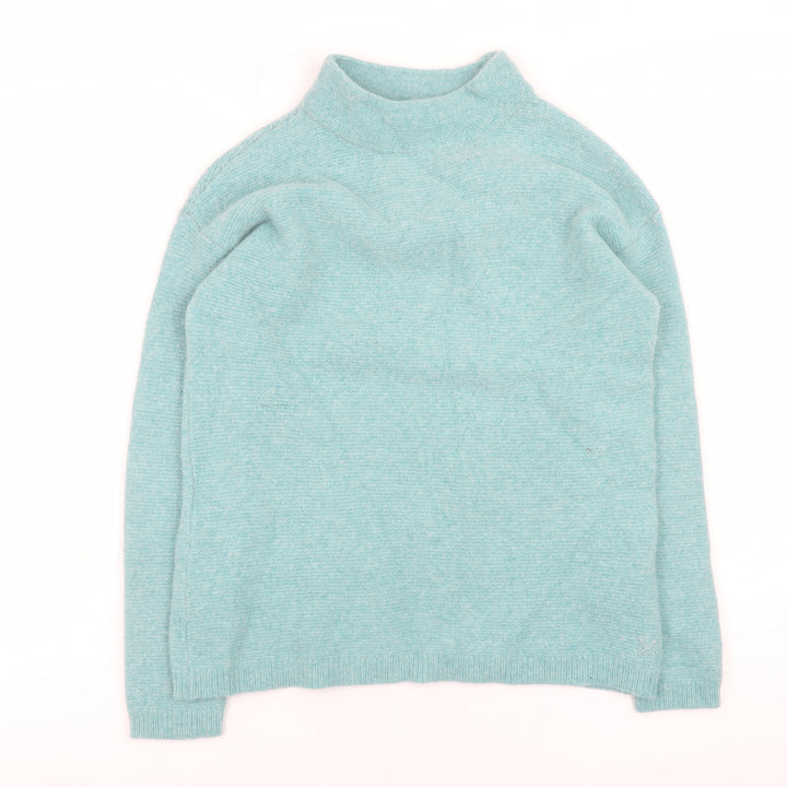 Crew Clothing Women’s Blue Wool Mock Neck Jumper Size 8