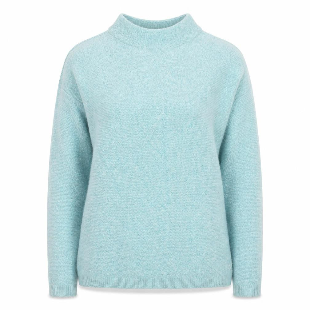 Crew Clothing Women’s Blue Wool Mock Neck Jumper Size 8