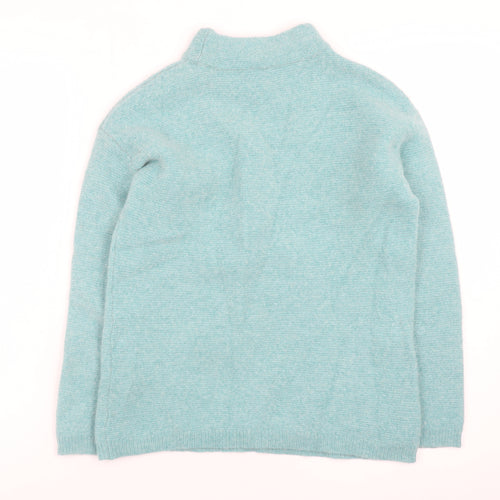 Crew Clothing Women’s Blue Wool Mock Neck Jumper Size 8