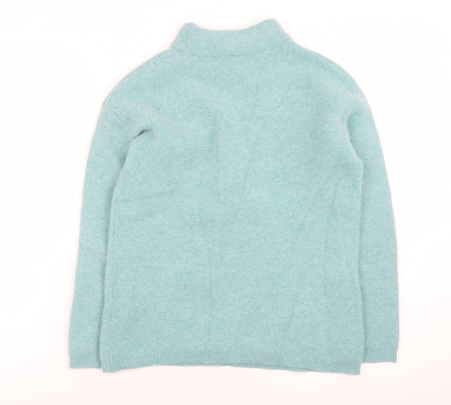 Crew Clothing Women’s Blue Wool Mock Neck Jumper Size 8