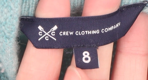 Crew Clothing Women’s Blue Wool Mock Neck Jumper Size 8