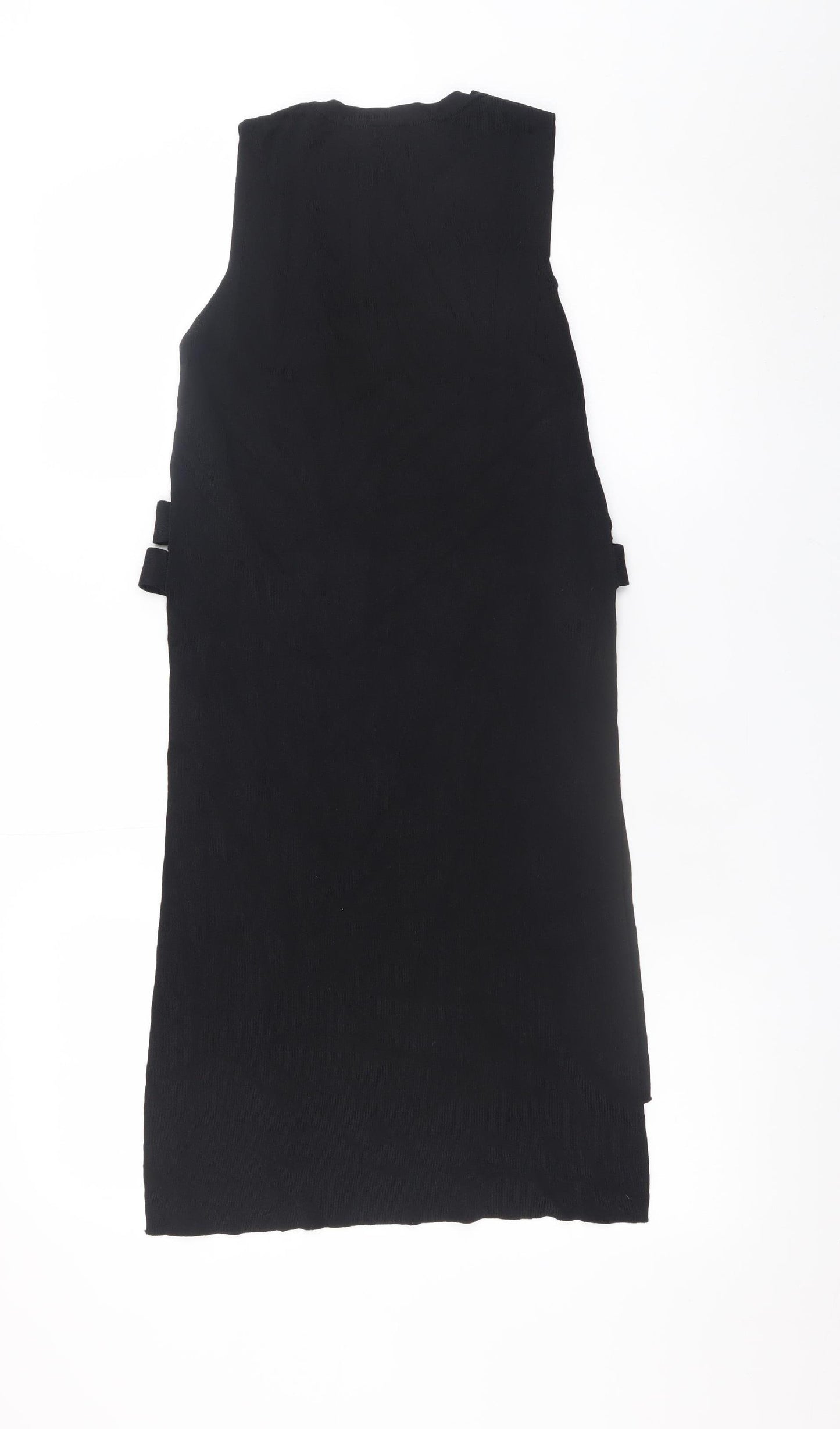River Island Women’s Black Shift Knit Dress Size 10 Sleeveless Classic