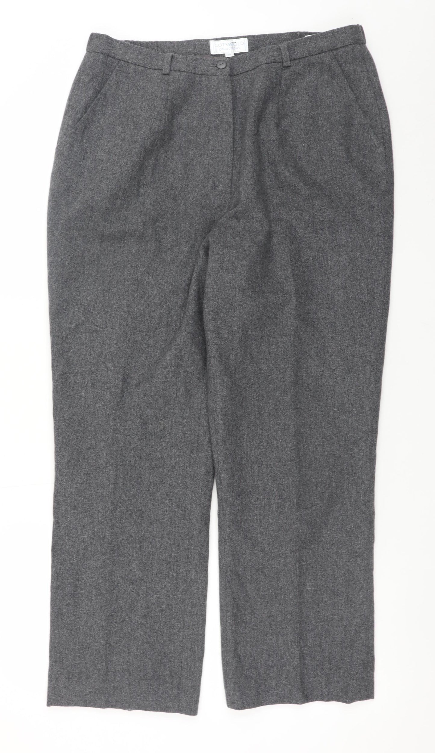 Cotswold Collections Women Grey Wool Dress Pants Size 16 Classic Fit