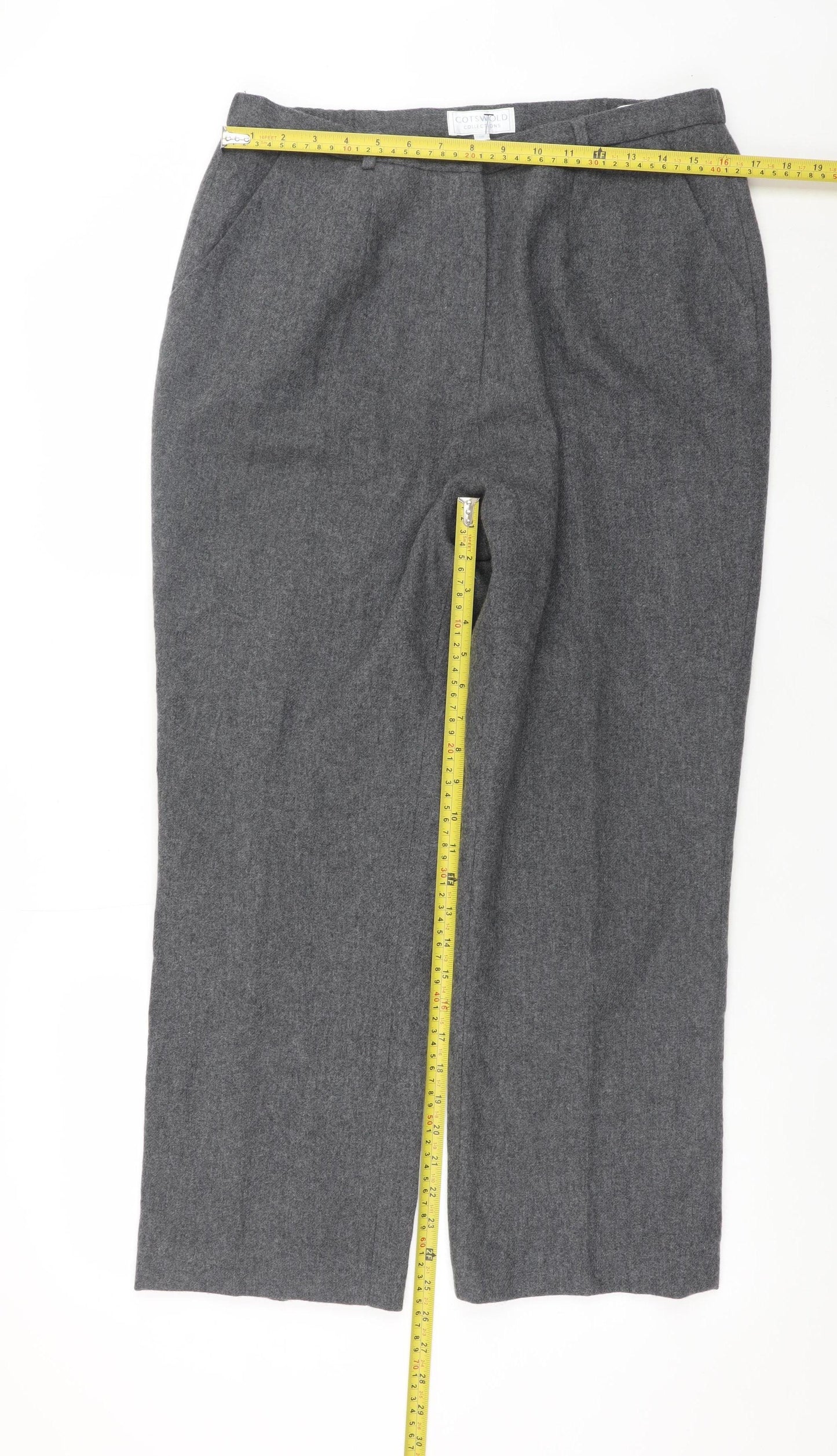 Cotswold Collections Women Grey Wool Dress Pants Size 16 Classic Fit