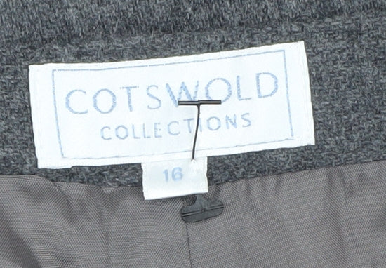 Cotswold Collections Women Grey Wool Dress Pants Size 16 Classic Fit