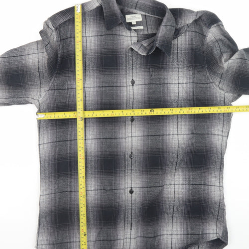 Next Men's Grey Plaid Long Sleeve Button-Up Casual Shirt M