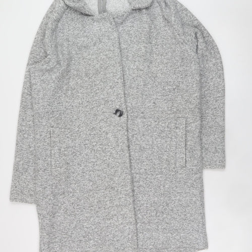 Next Women’s Grey Mid-Length Button Overcoat Size 12