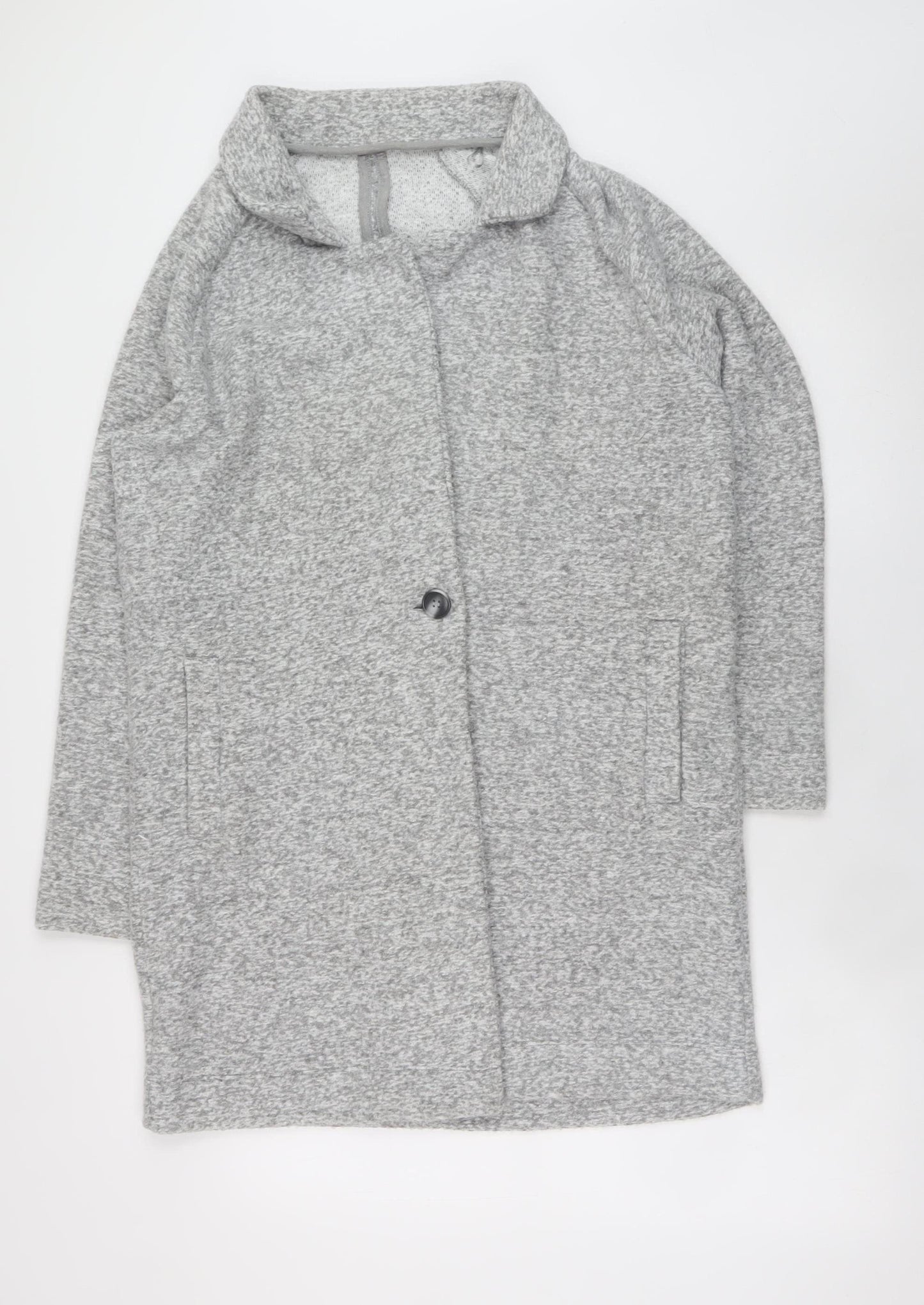 Next Women’s Grey Mid-Length Button Overcoat Size 12