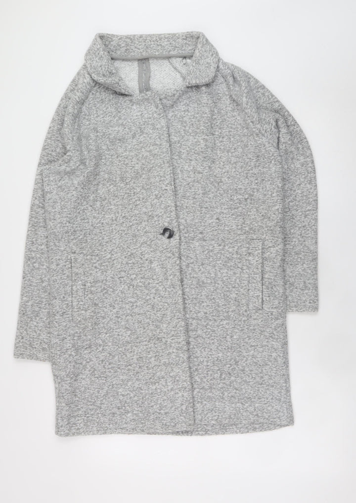 Next Women’s Grey Mid-Length Button Overcoat Size 12