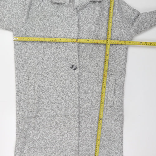 Next Women’s Grey Mid-Length Button Overcoat Size 12