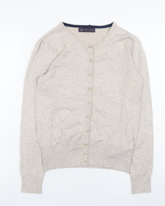 Marks and Spencer Womens Beige Size 8 Cardigan Knit Jumper