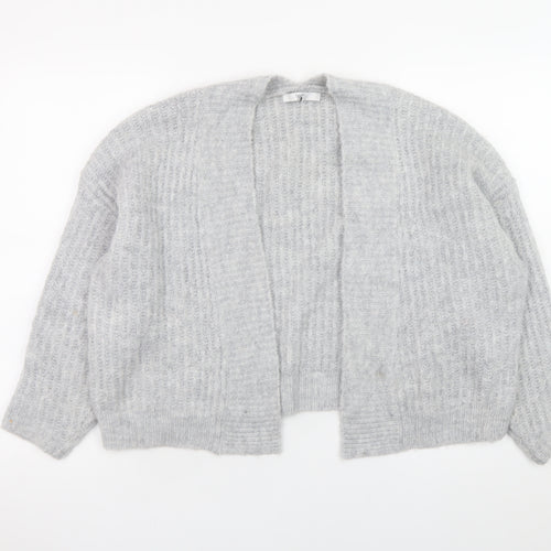 Next Women Grey Chunky Knit Cardigan M Relaxed Fit Long Sleeve
