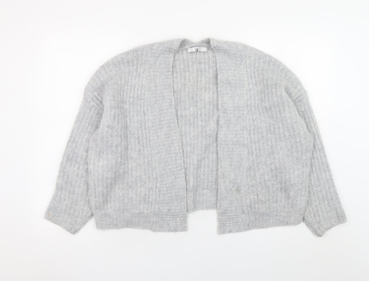 Next Women Grey Chunky Knit Cardigan M Relaxed Fit Long Sleeve