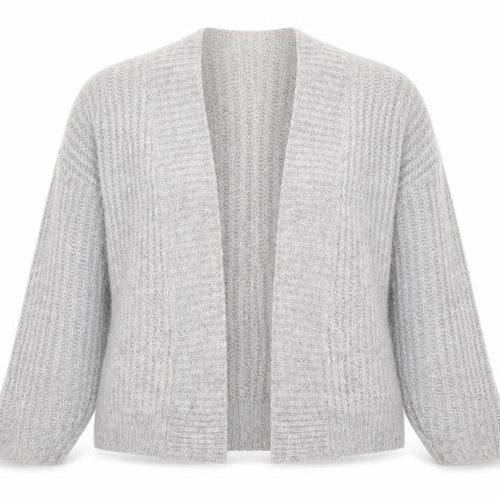 Next Women Grey Chunky Knit Cardigan M Relaxed Fit Long Sleeve
