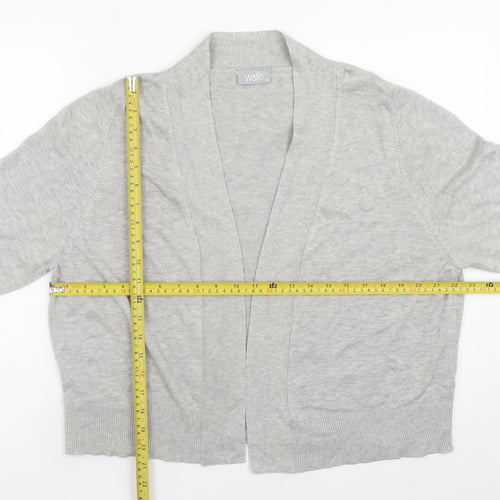 Wallis Women’s Grey Cardigan XL Cotton Blend Knit Open Front