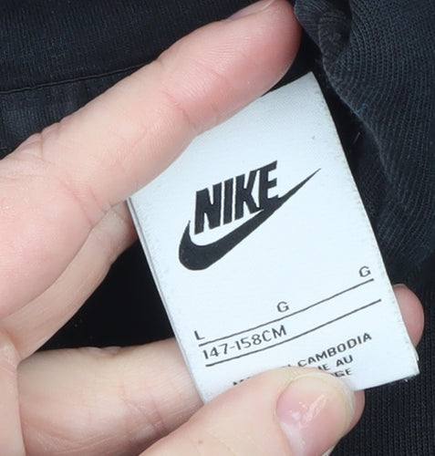 Nike Teens Black Full Zip Hoodie L Fleece Sportswear