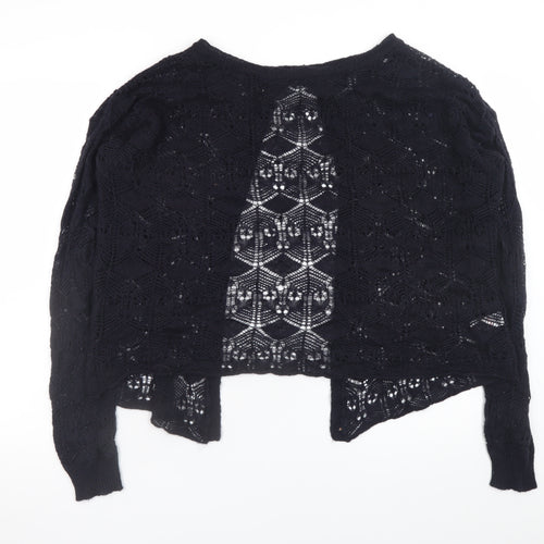 Topshop Tall Women's Black Open Knit Cardigan UK 14