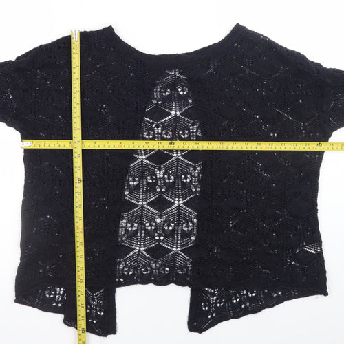 Topshop Tall Women's Black Open Knit Cardigan UK 14