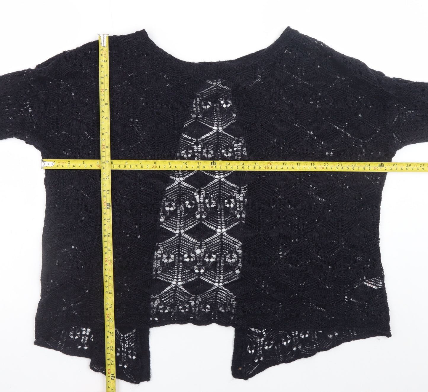 Topshop Tall Women's Black Open Knit Cardigan UK 14