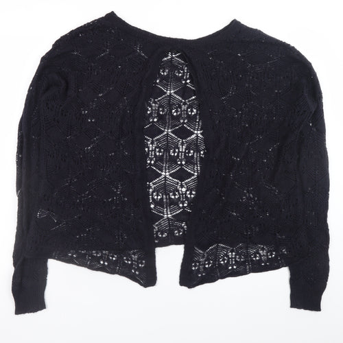 Topshop Tall Women's Black Open Knit Cardigan UK 14