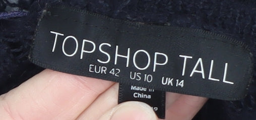 Topshop Tall Women's Black Open Knit Cardigan UK 14