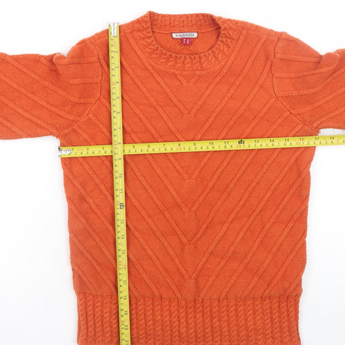 Joe Browns Womens Orange Chunky Knit Pullover Jumper Size 8