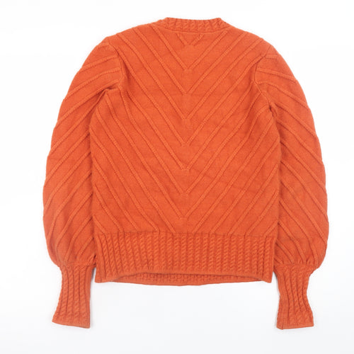 Joe Browns Womens Orange Chunky Knit Pullover Jumper Size 8