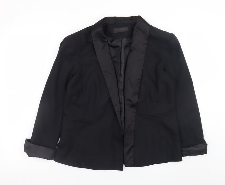 Miss Selfridge Women’s Black Blazer Jacket Size 12 Classic Mid-Length