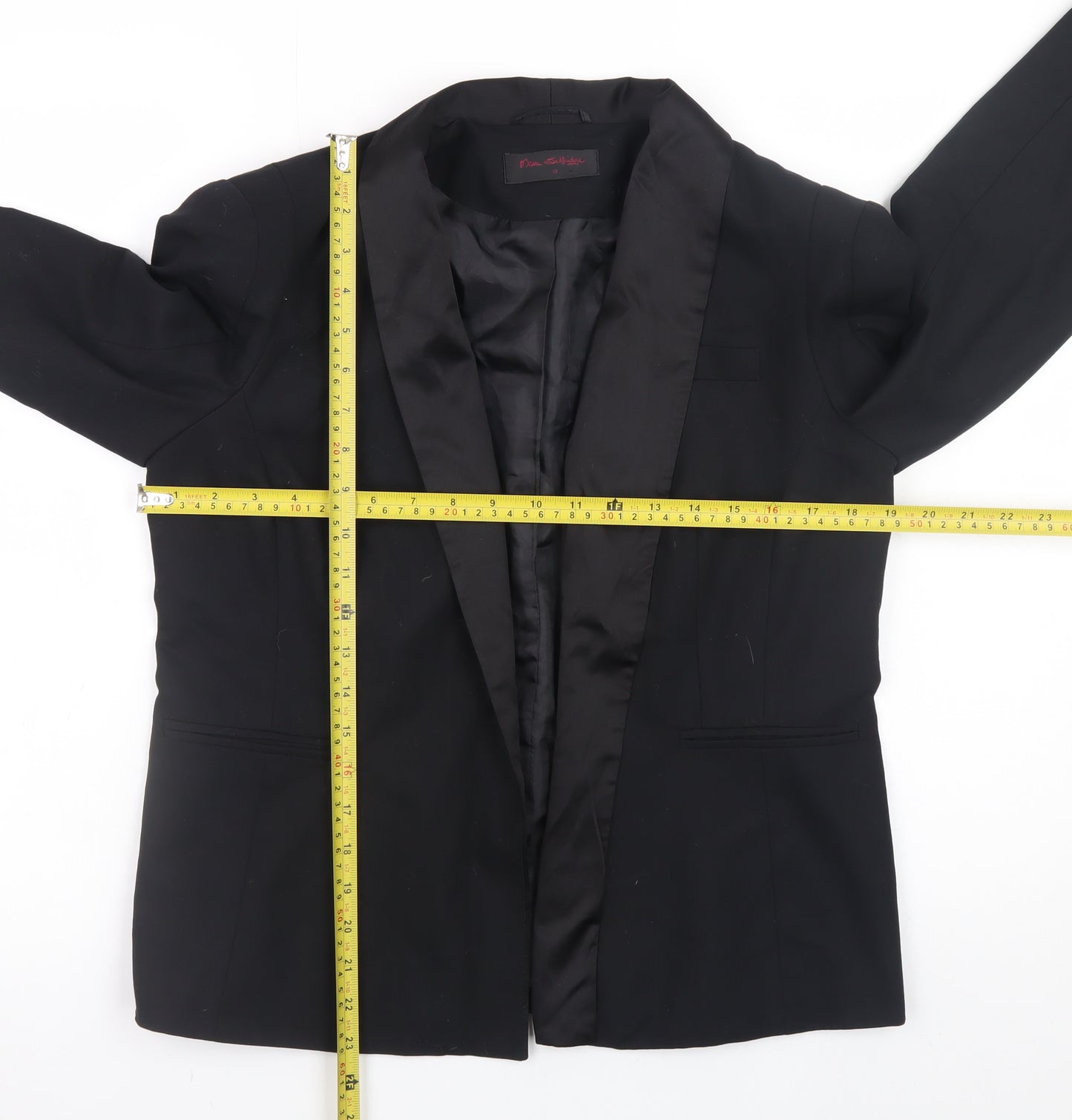 Miss Selfridge Women’s Black Blazer Jacket Size 12 Classic Mid-Length