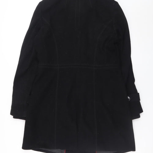 Esprit Womens Black Wool Blend Mid-Length Coat Size 12