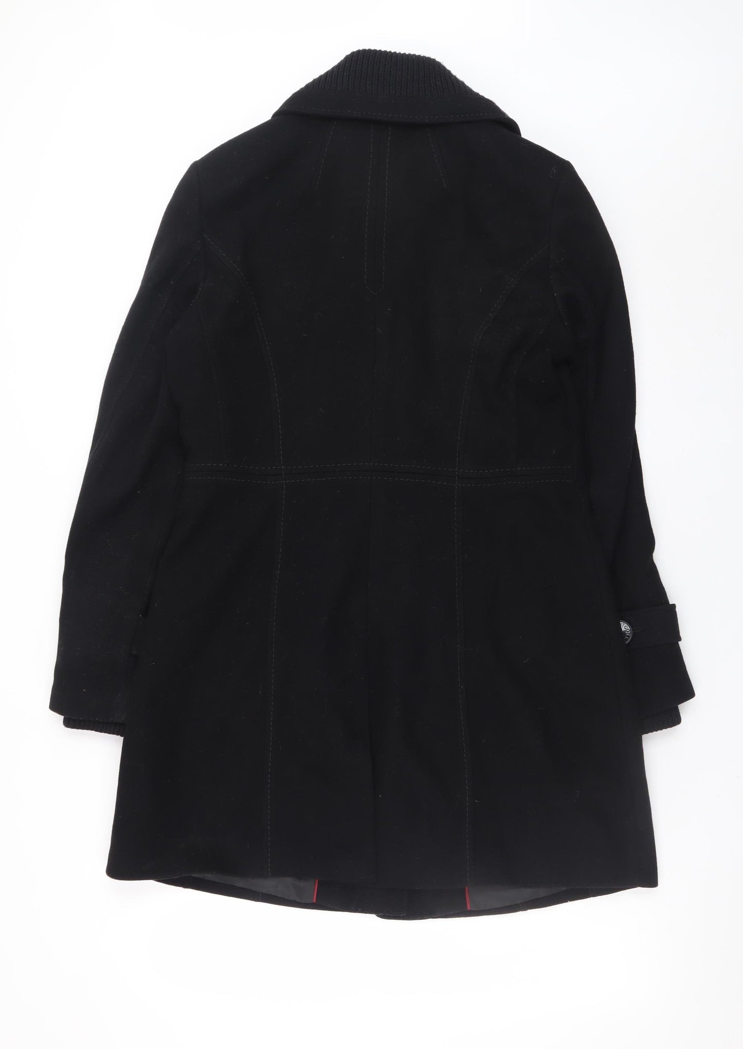 Esprit Womens Black Wool Blend Mid-Length Coat Size 12