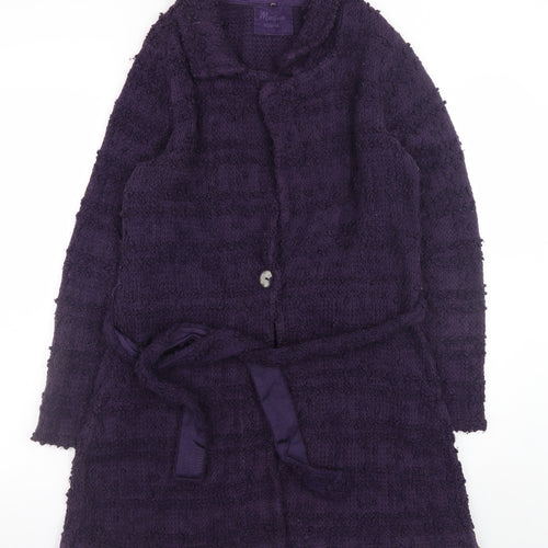 Monsoon Women’s Purple Knit Belted Long Cardigan Size 14