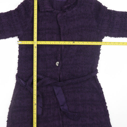 Monsoon Women’s Purple Knit Belted Long Cardigan Size 14