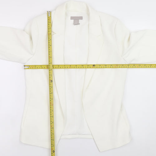 H&M Women’s White Blazer Jacket Size 6 Classic Lined Workwear