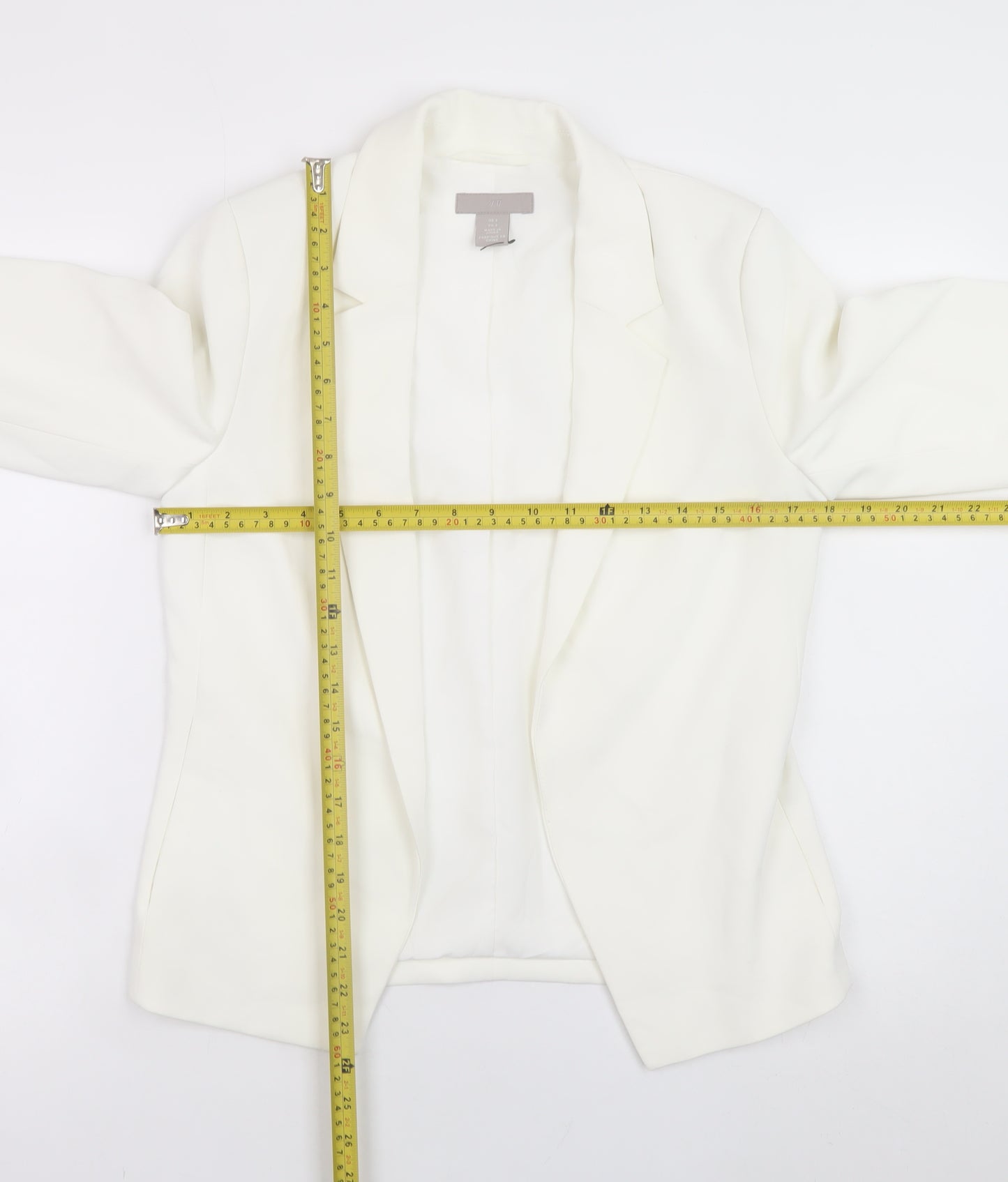 H&M Women’s White Blazer Jacket Size 6 Classic Lined Workwear