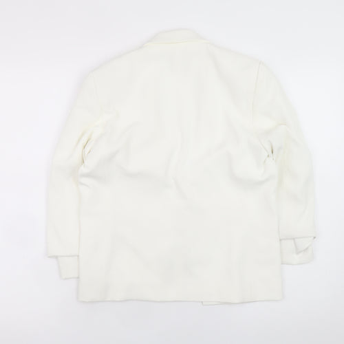 H&M Women’s White Blazer Jacket Size 6 Classic Lined Workwear