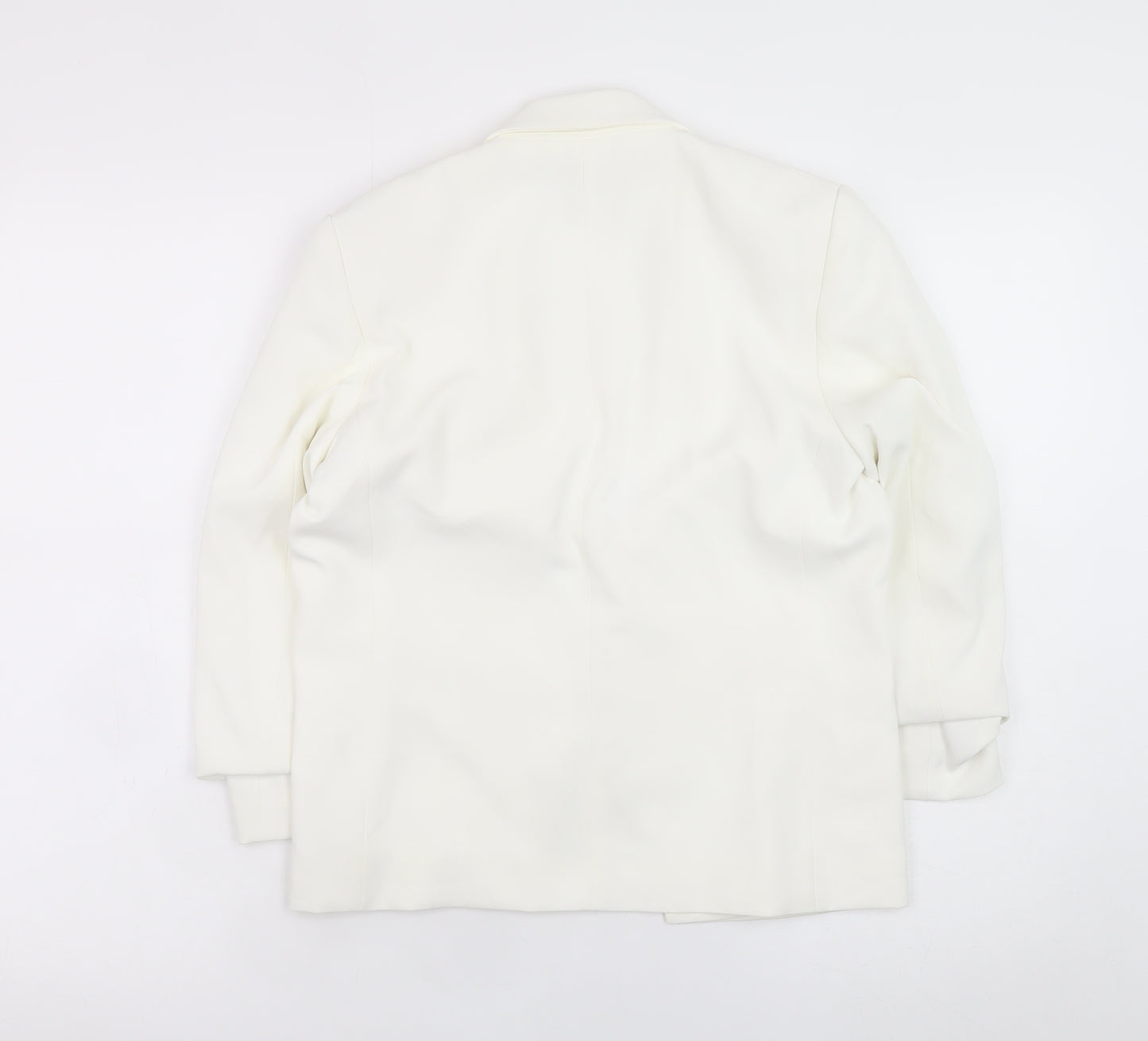 H&M Women’s White Blazer Jacket Size 6 Classic Lined Workwear