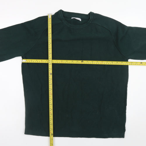 Red Herring Men's Green Cotton Crew Neck Pullover Jumper Size L