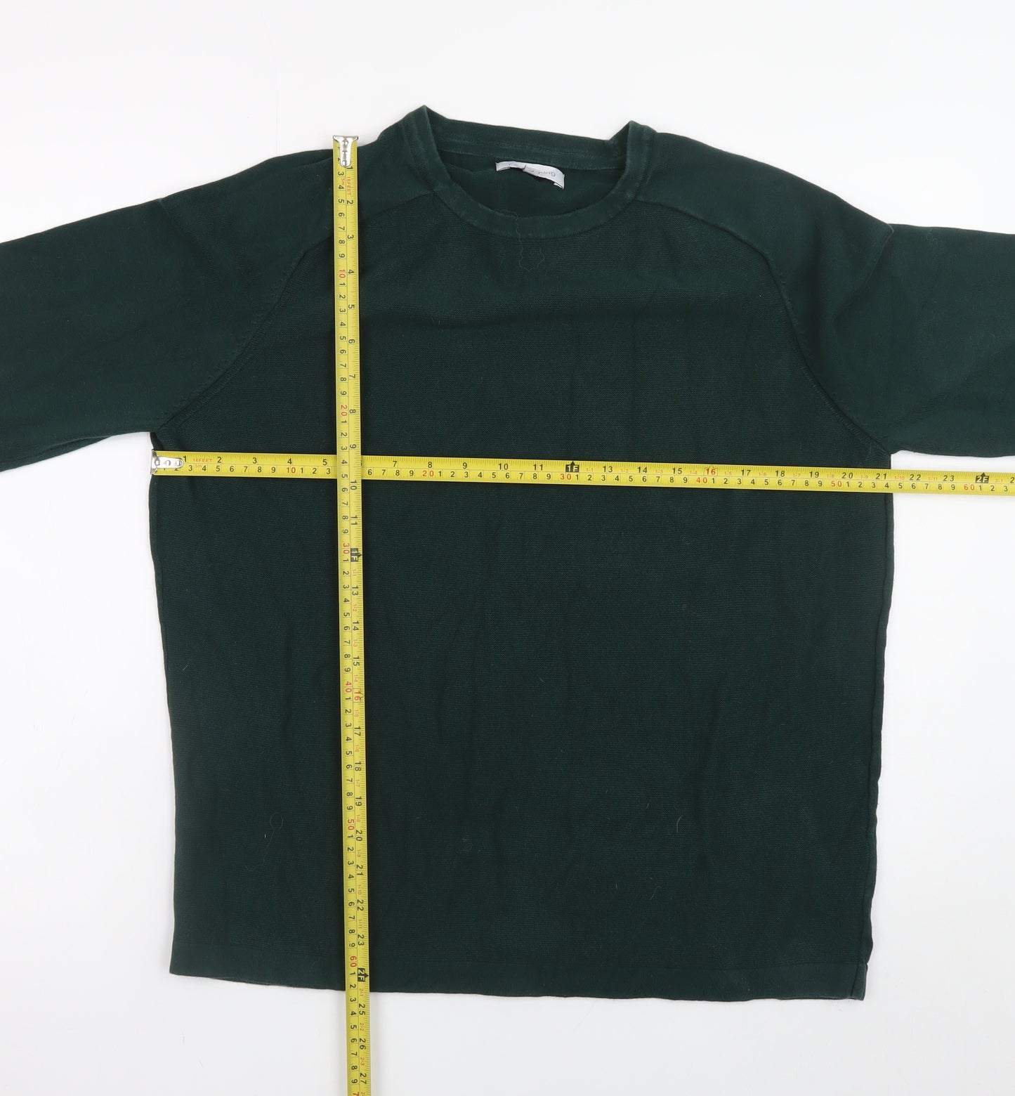 Red Herring Men's Green Cotton Crew Neck Pullover Jumper Size L