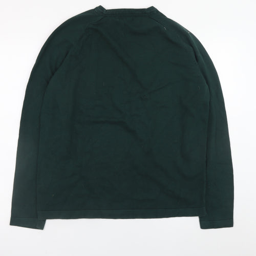 Red Herring Men's Green Cotton Crew Neck Pullover Jumper Size L