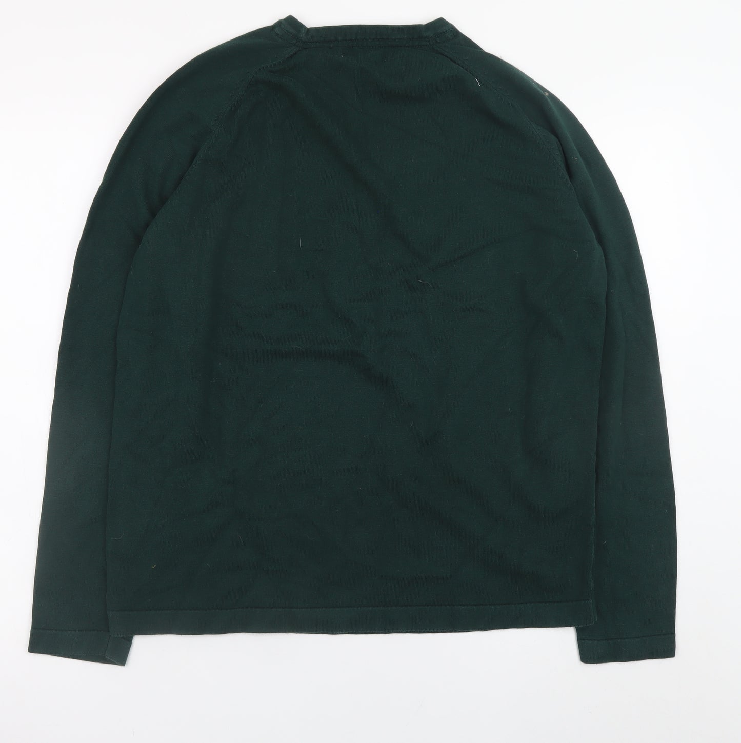 Red Herring Men's Green Cotton Crew Neck Pullover Jumper Size L