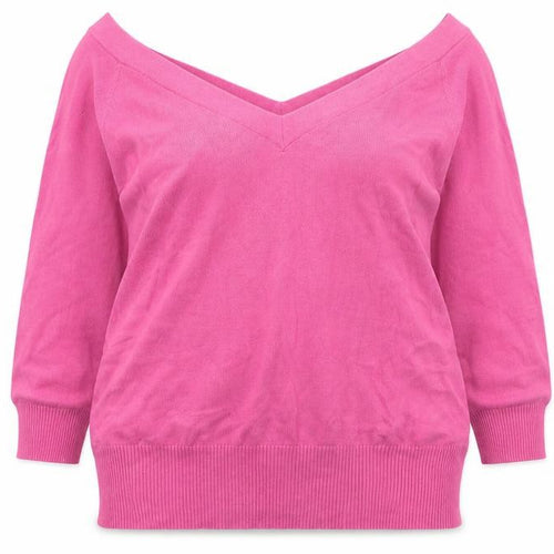 Fenn Wright Manson Women’s Pink V-Neck Cotton Blend Jumper Size 16