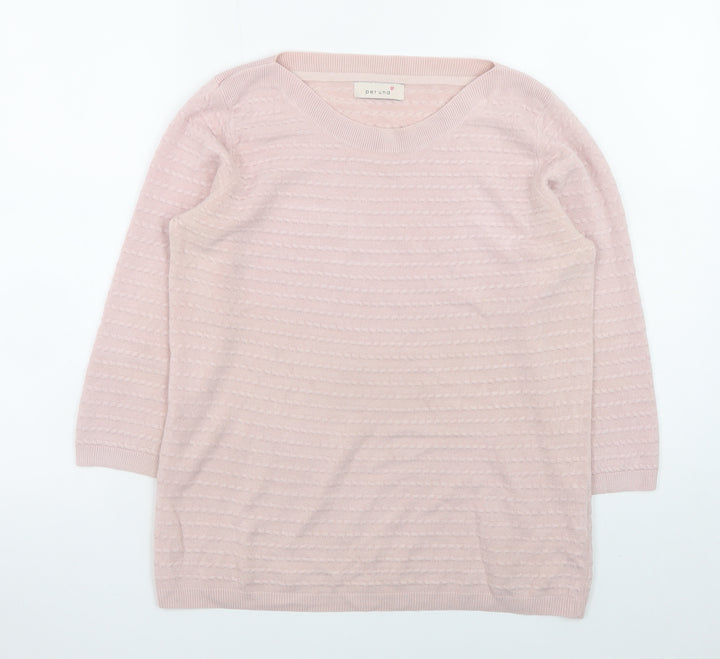 Marks and Spencer Per Una Women's Pink Size 14 3/4 Sleeve Knit Jumper