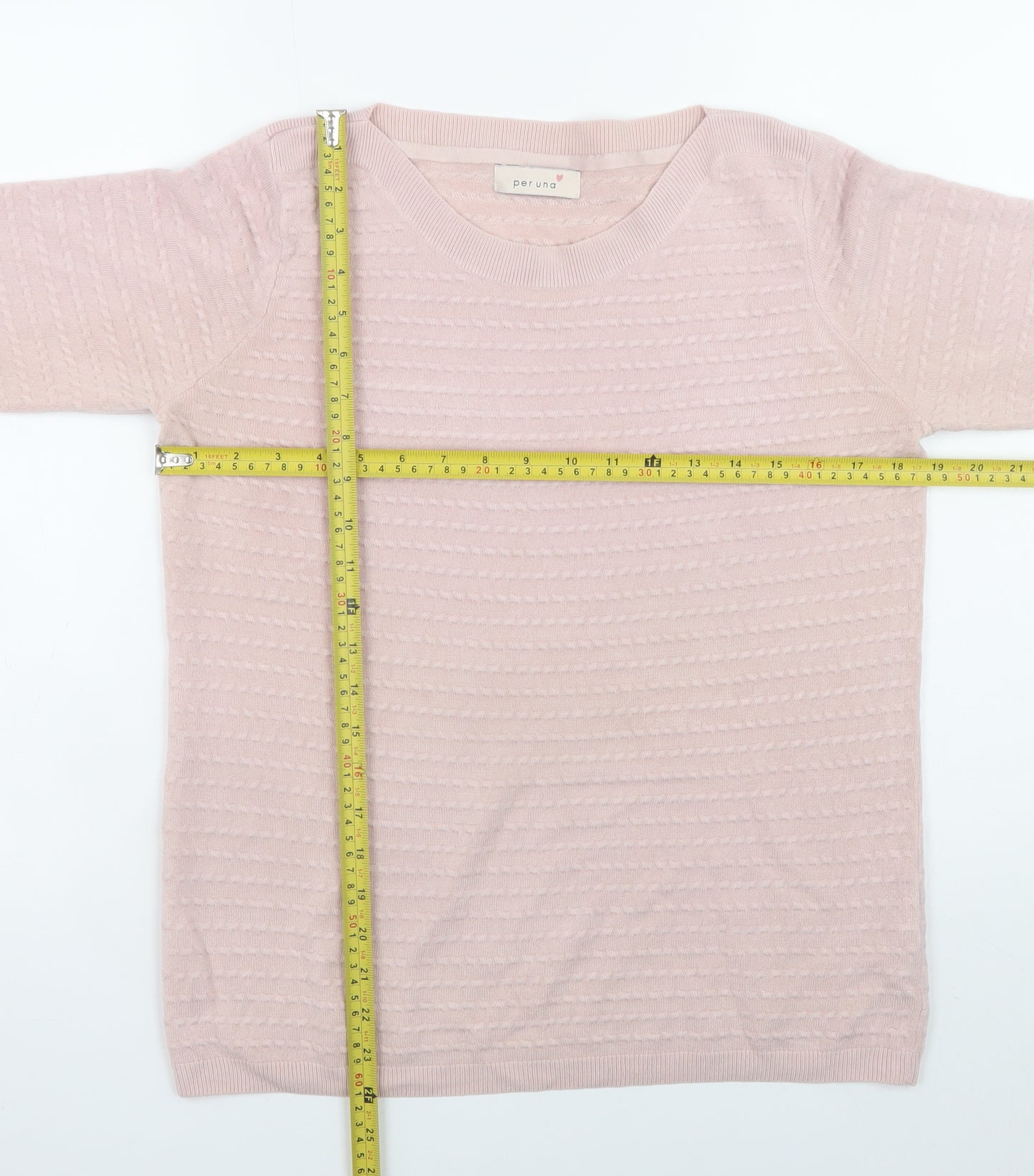 Marks and Spencer Per Una Women's Pink Size 14 3/4 Sleeve Knit Jumper