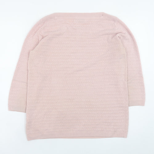Marks and Spencer Per Una Women's Pink Size 14 3/4 Sleeve Knit Jumper