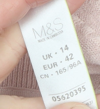 Marks and Spencer Per Una Women's Pink Size 14 3/4 Sleeve Knit Jumper