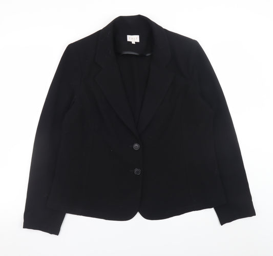 EAST Women Black Blazer Size 16 Regular Fit Formal Jacket